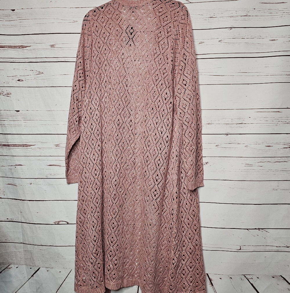 Torrid Long Drape Front Crochet Sweater - Picture 2 of 9